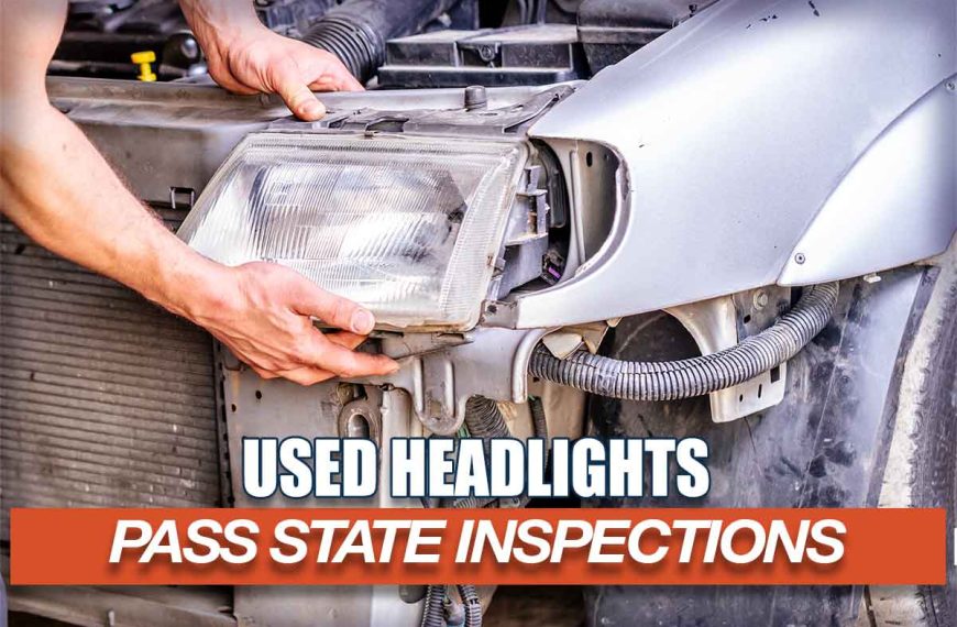 Buy used headlights and tail lights from a junkyard to pass the state inspection